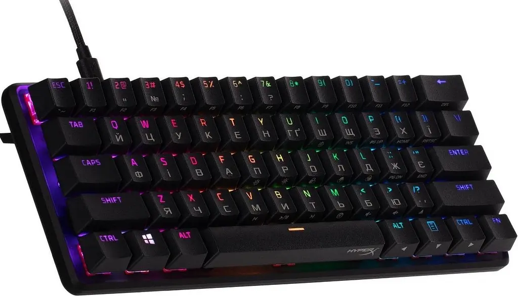Клавіатура HyperX Alloy Origins 60 Червоний RGB Чорний (4P5N4AA) - фото 2