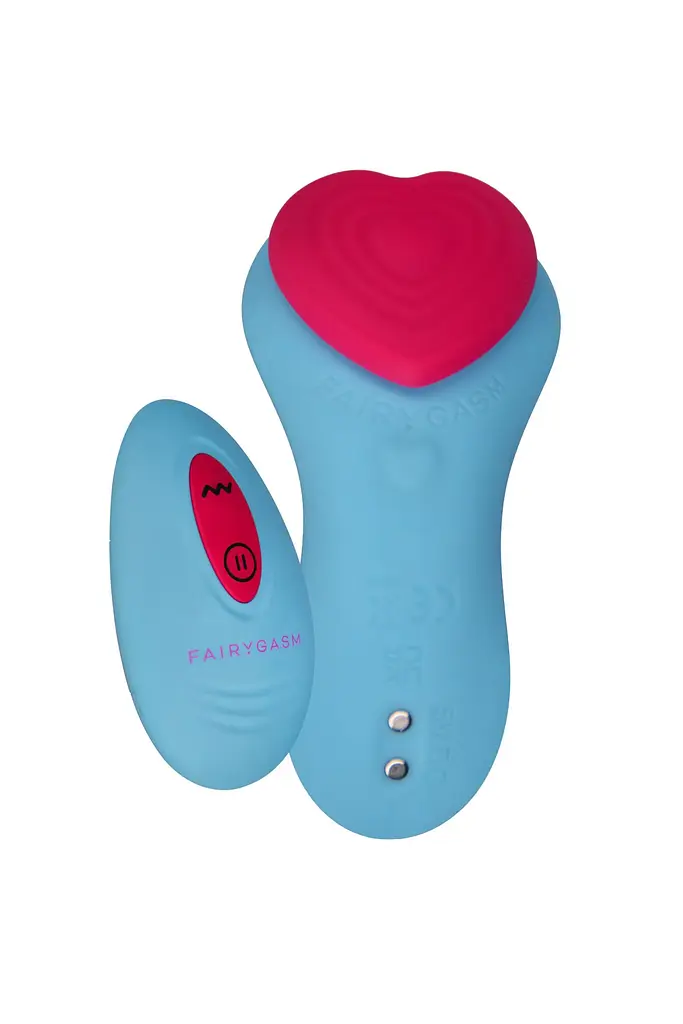 Вібратор у трусики FairyGasm HeartGem blue, на магніті, пульт ДК - фото 2
