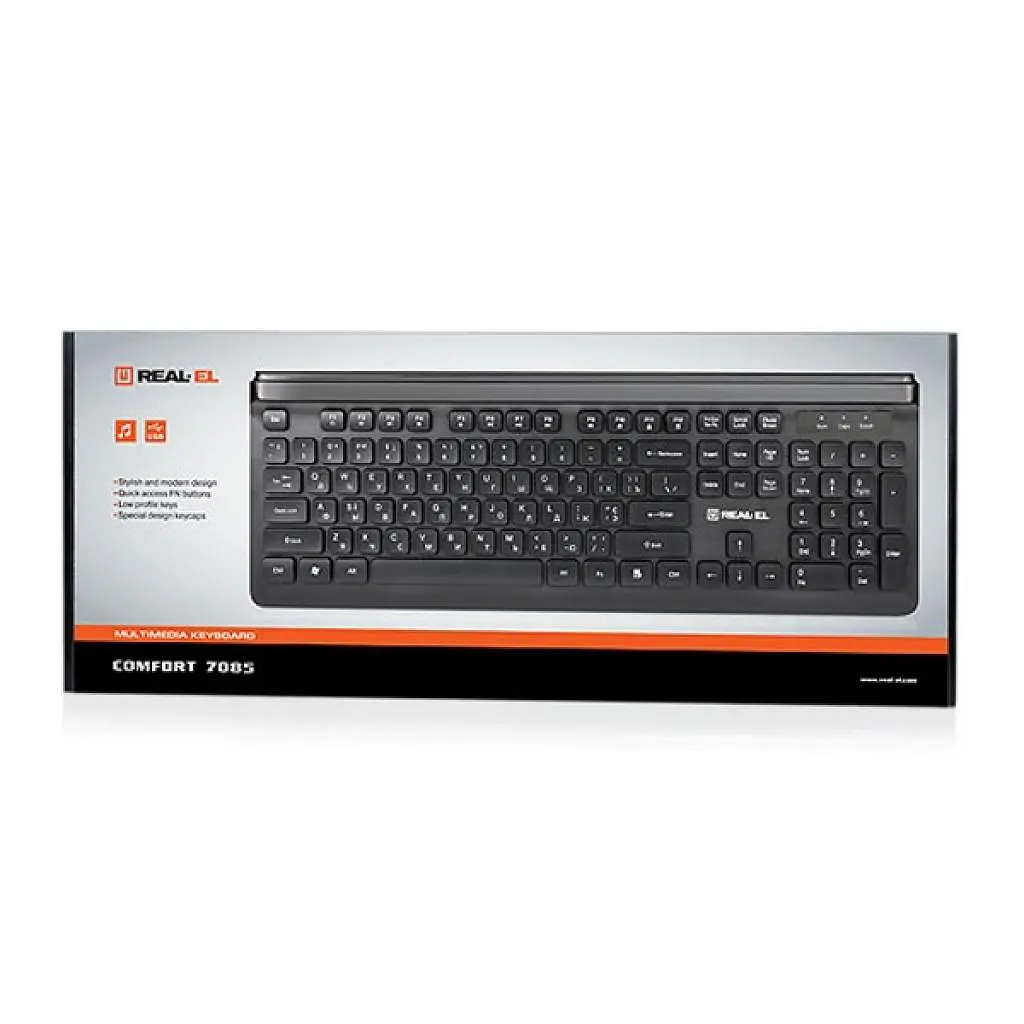 Клавіатура REAL-EL 7085 Comfort Black (EL123100032) - фото 4