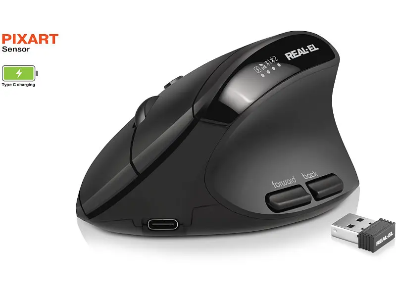 Миша REAL-EL RM-490W Black (EL123200058) - фото 2