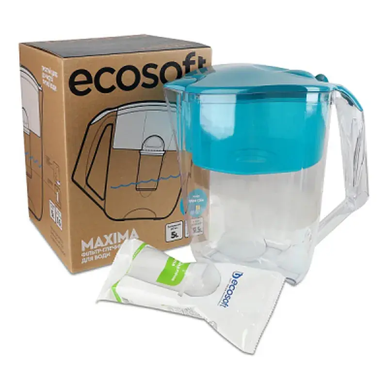 Фільтр-глечик Ecosoft Maxima 5л (3.5л очищеної води) з фільтр-картриджем, аква грін (FMVMAXIMADGECO) - фото 12