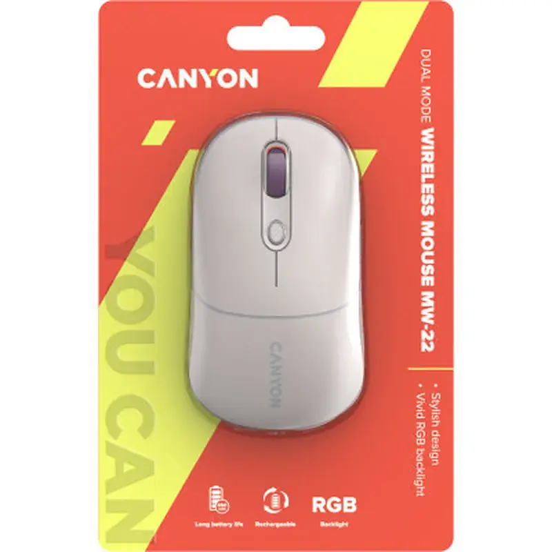 Мишка Canyon MW-22 Dual Band RGB Wireless Rice (CNS-CMSW22RC) - фото 6