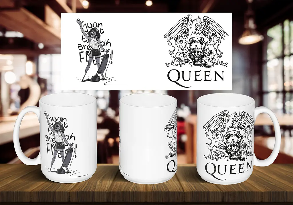 Чашка "Queen I want to back free" 425 мл Салатова
