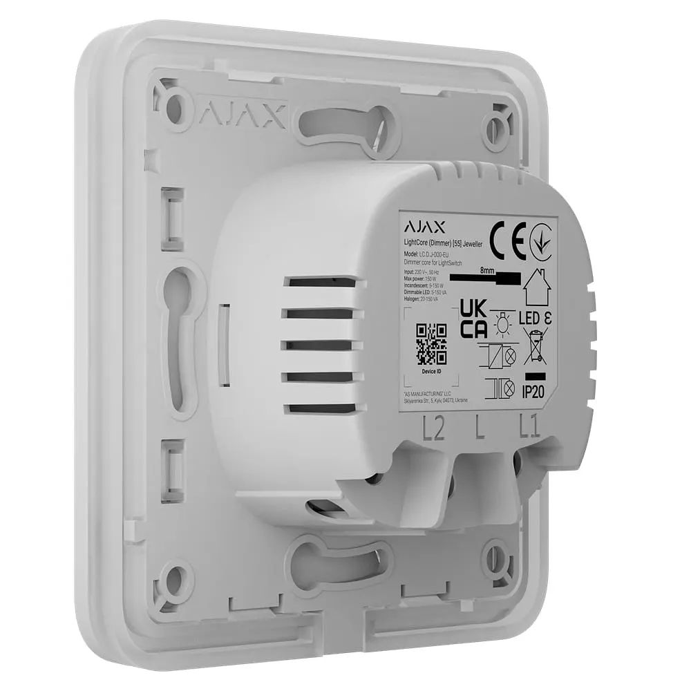 Розумний димерний вимикач світла Ajax LightSwitch (Dimmer) White (26-00550) - фото 3