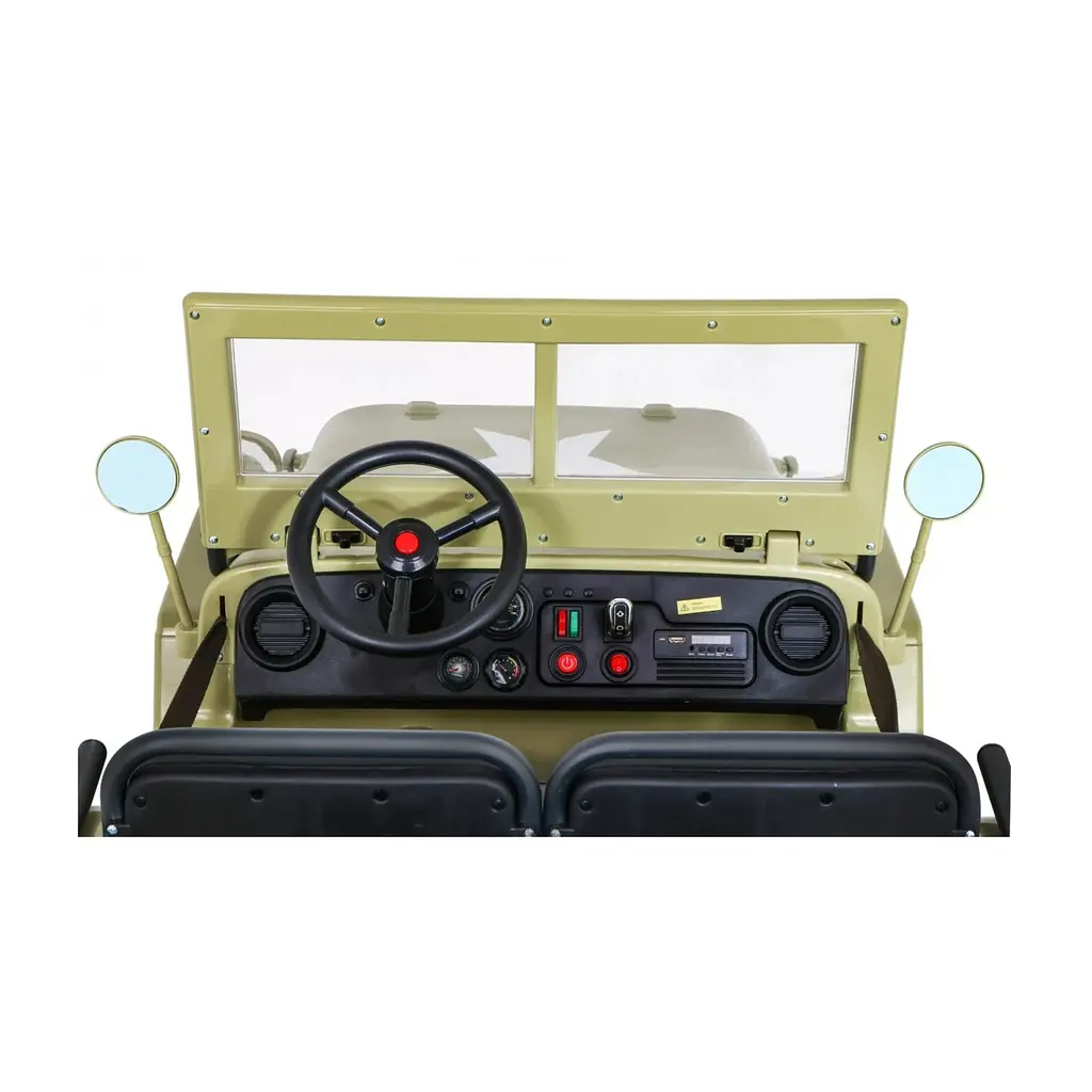 Електроавтомобіль військовий Ramiz Retro MP3 LED 12 В, зелений (PA.JH-101.ZIE) - фото 10