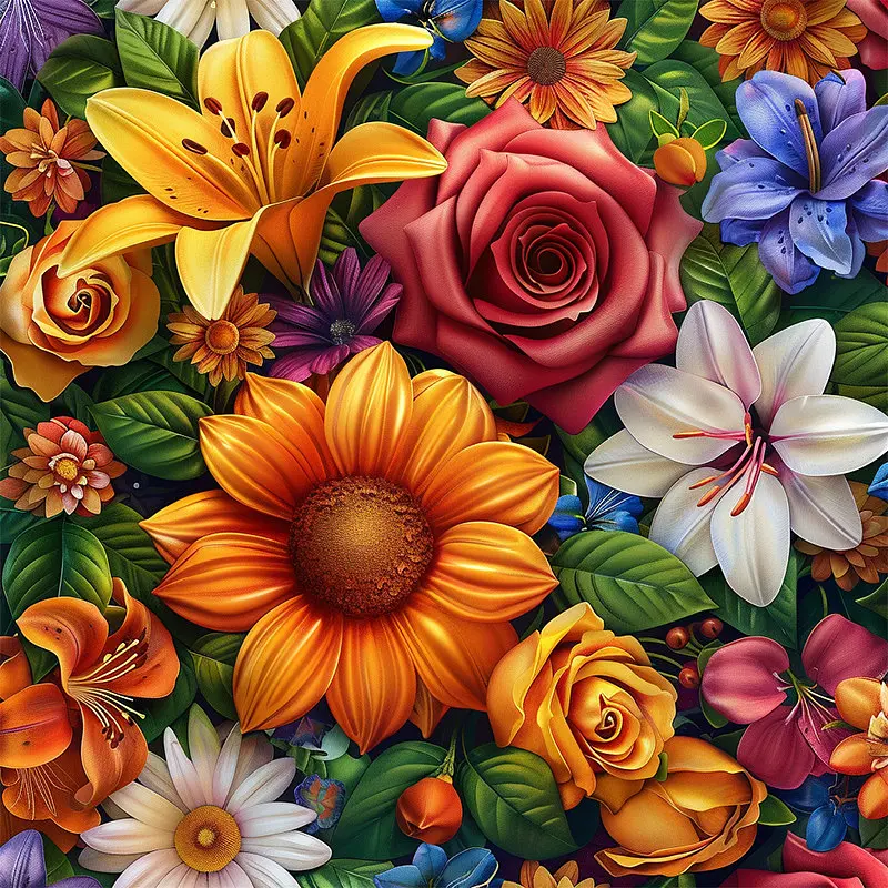 Алмазна мозаїка "Квіткова ніжність" BH028 неповна викладка 25х25 см - фото 2