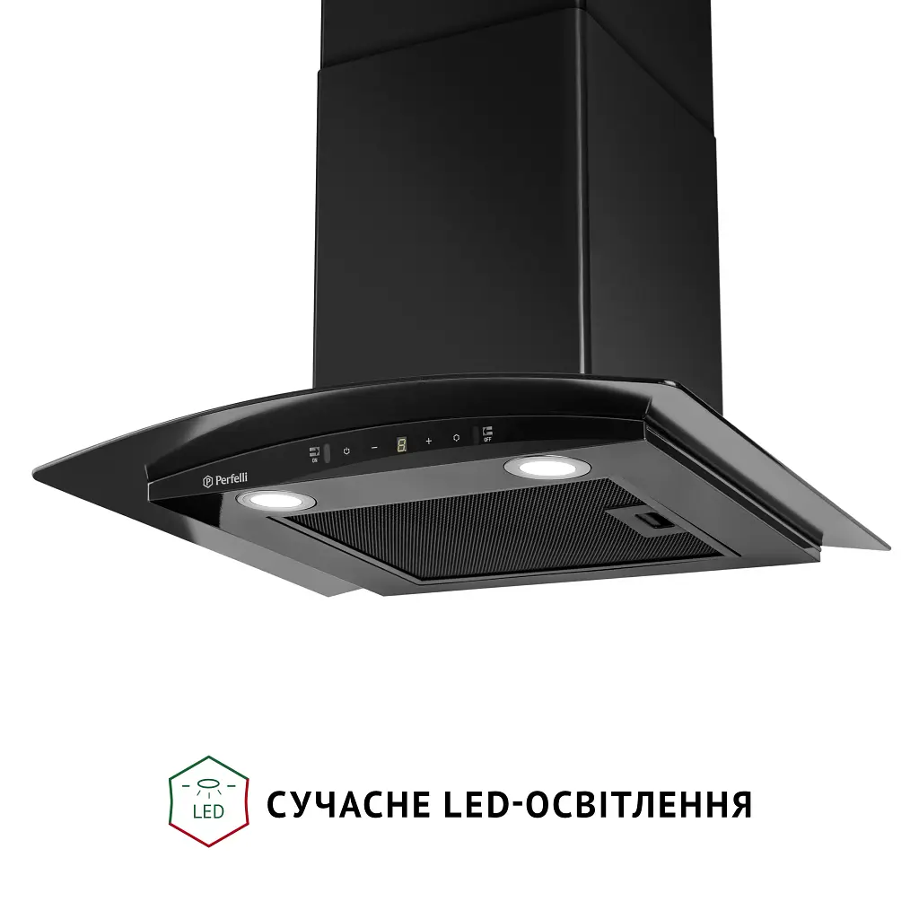 Вытяжка декоративная со стеклом PERFELLI GRASSI 6PWB NERO - фото 4