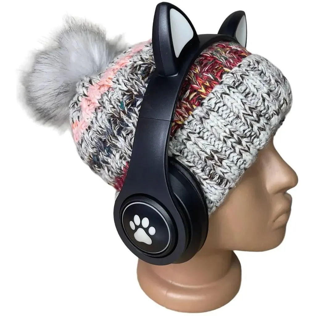 Навушники дитячі Opt-Top Cat ear В39М з радіо та блютуз чорні (1756375770) - фото 4