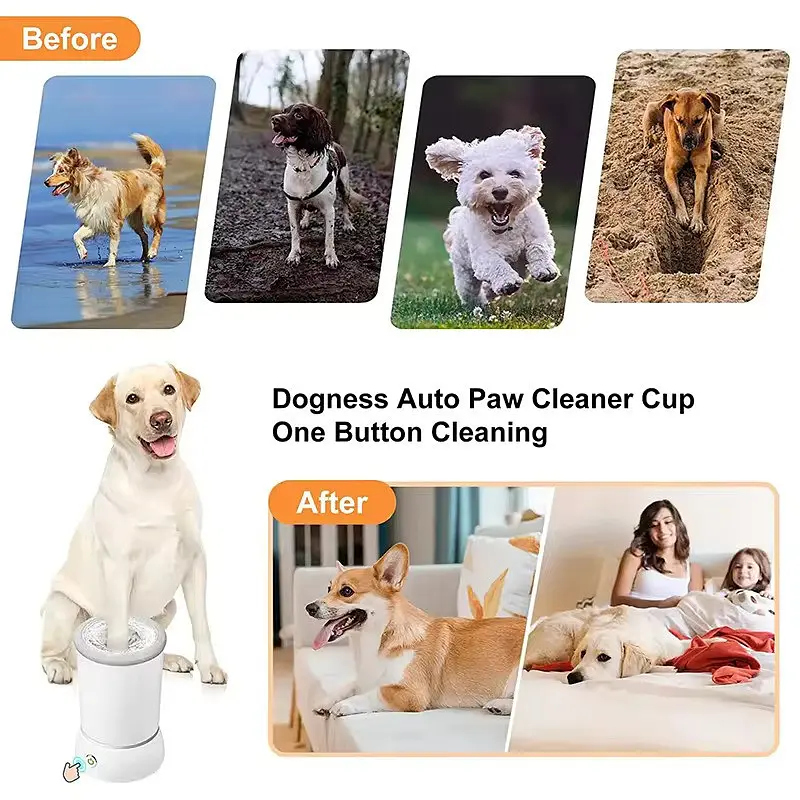 Автоматична лапомийка для собак PET FOOT WASH · Портативний електричний стакан для миття лап тварин · USB зарядка - фото 5