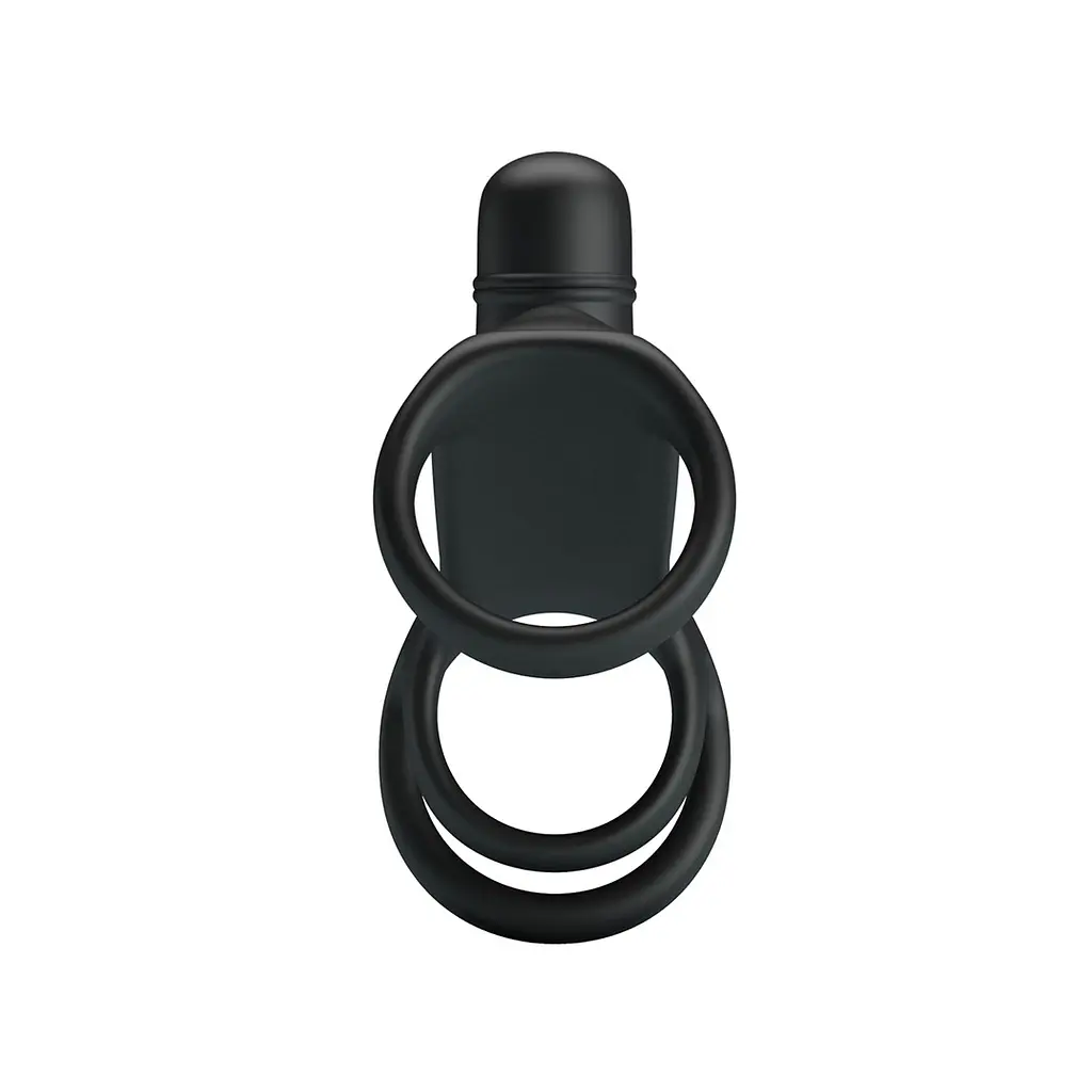 Насадка на пеніс з вібрацією Pretty Love Vibrating Penis Sling 11.5 см чорний - фото 3