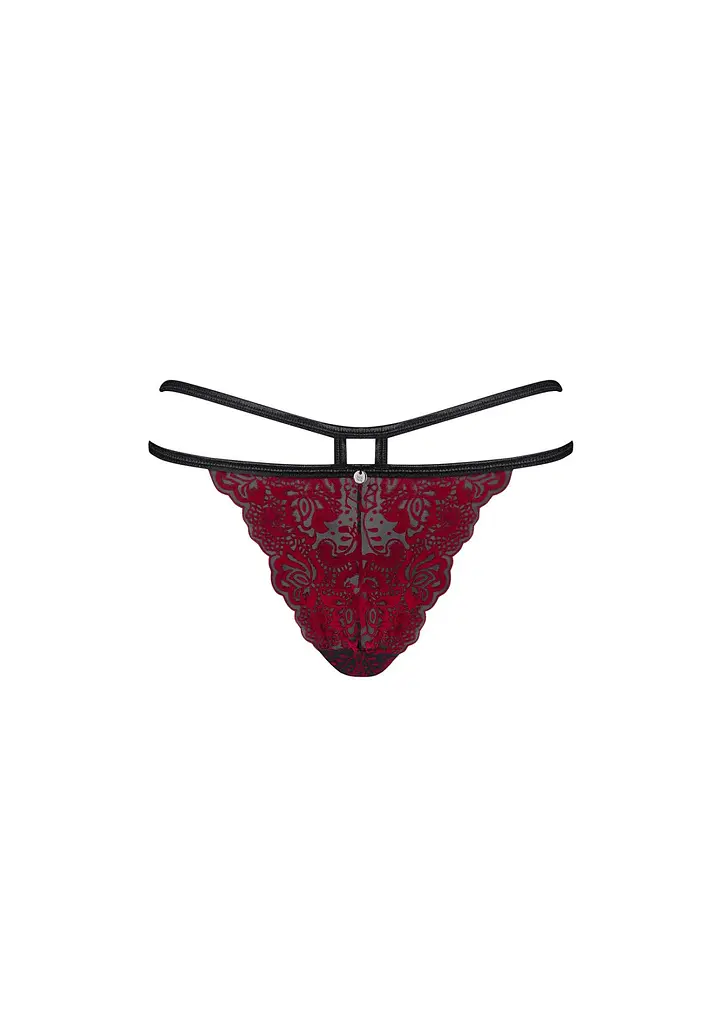 Трусики-стринги Obsessive Sugestina L/XL бордовый - фото 5