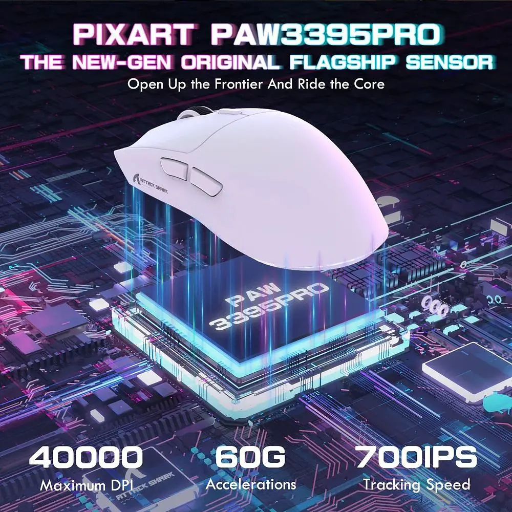 Миша Attack Shark X1 Wireless White (X1W_AS) [176676] - фото 4