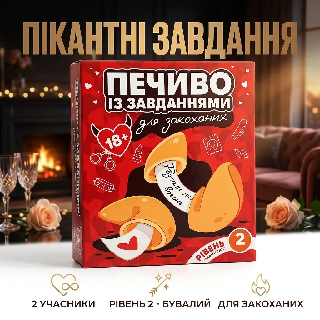 Печиво з завданнями для закоханих Ванільне Рівень 2 для Бувалих - фото 2