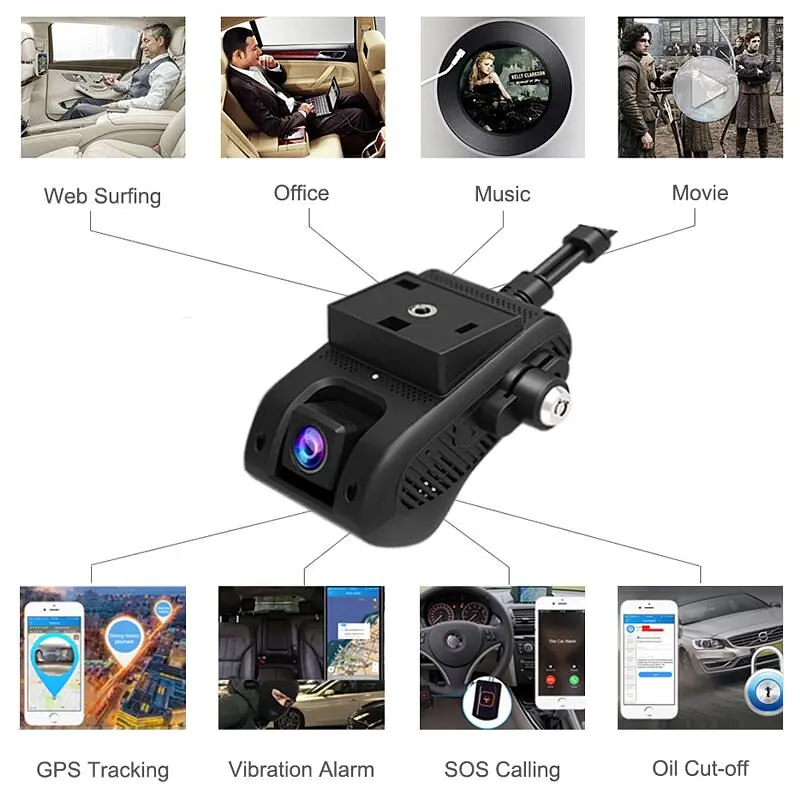Автомобильный видеорегистратор с 4G + WIFI + GPS Jimi JC400 с передачей видео через интернет (внутренняя камера вынесена на проводе) (100691) - фото 4