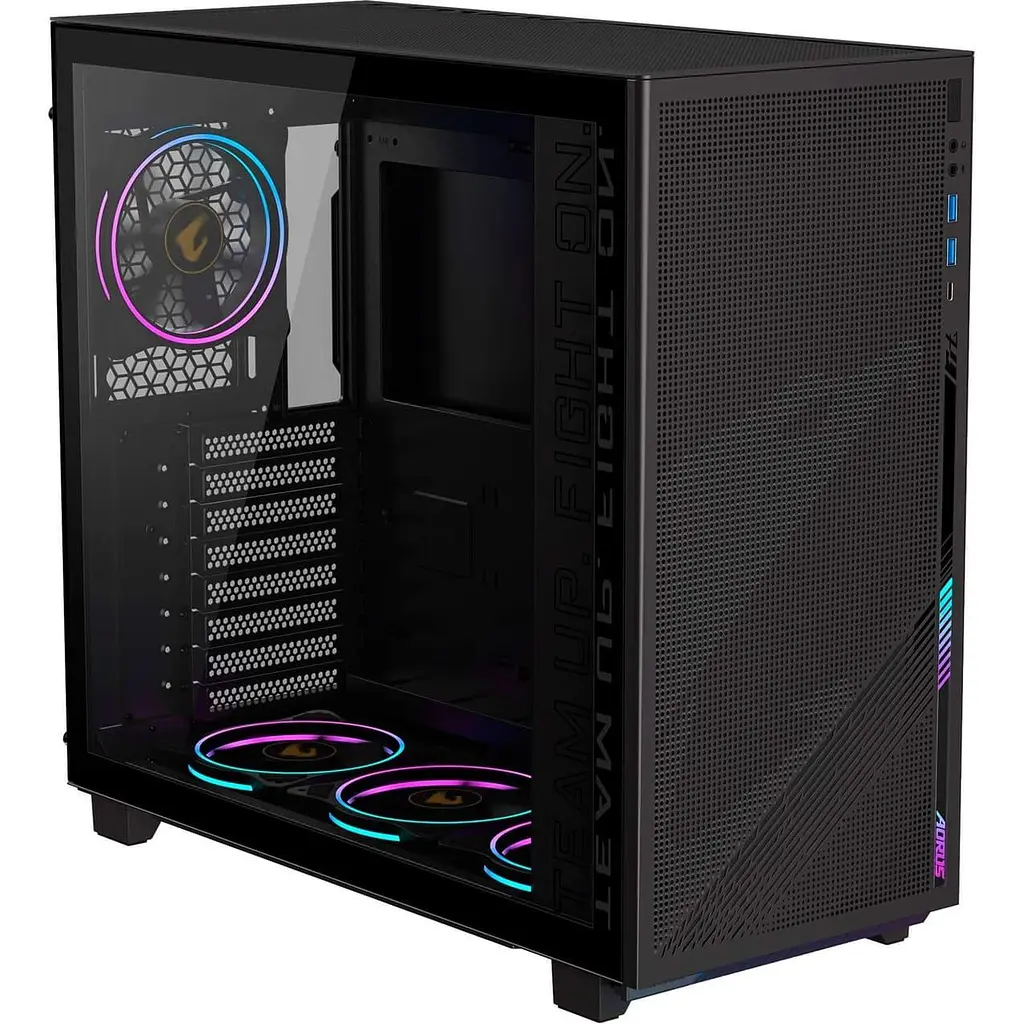 Корпус Gigabyte AORUS C400 Glass без блока питания, черный (GB-AC400G) без блока питания - фото 2
