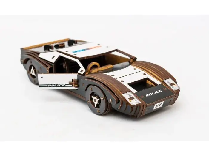 Дерев’яний 3D конструктор Fast car Gt, Puzzleоk (Puz-26916), 164 дет. (білий) - фото 4