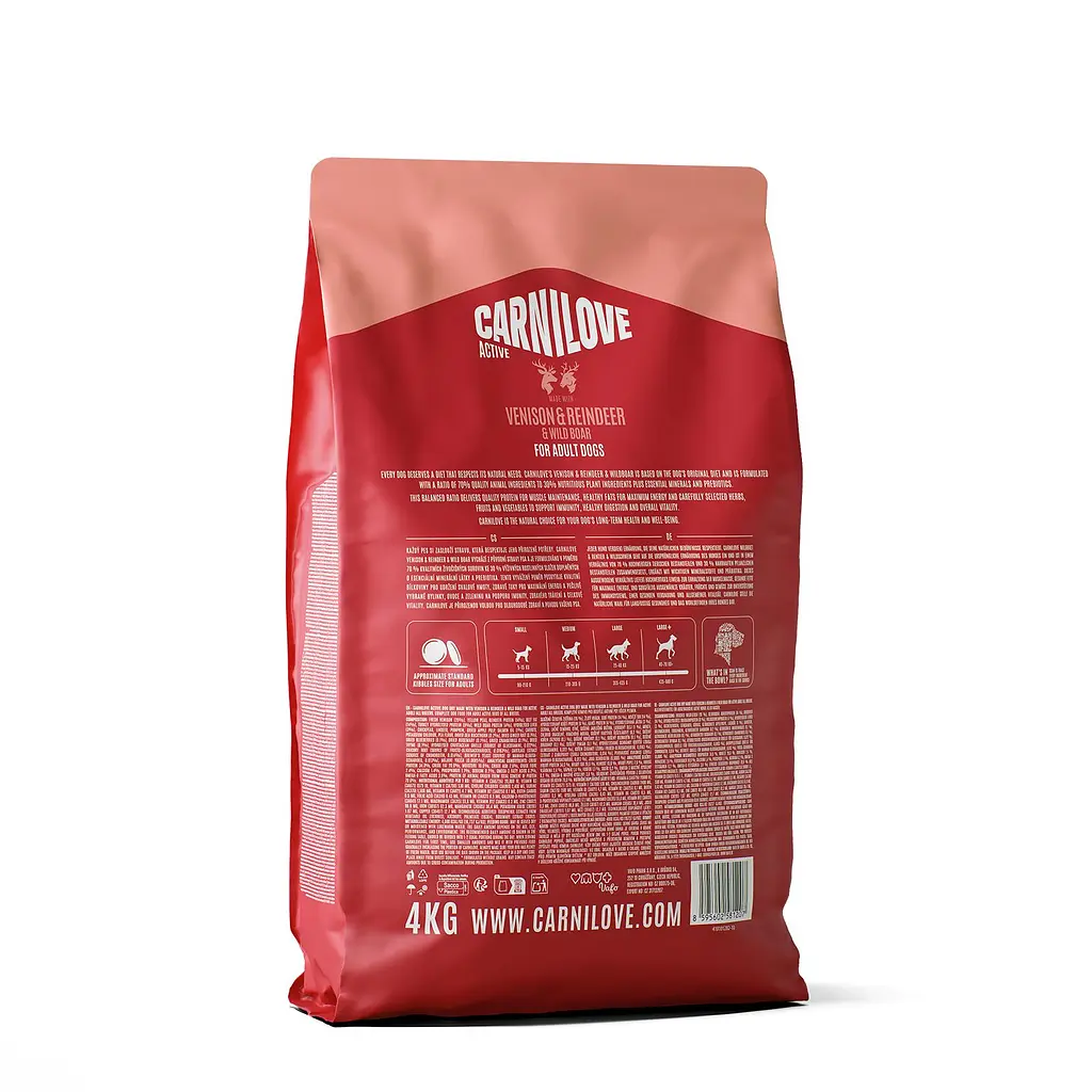 Сухий корм для активних собак Carnilove Active Venison & Reindeer & Wild Boar Active Adults суперпреміум оленина і дикий кабан 4 кг - фото 2
