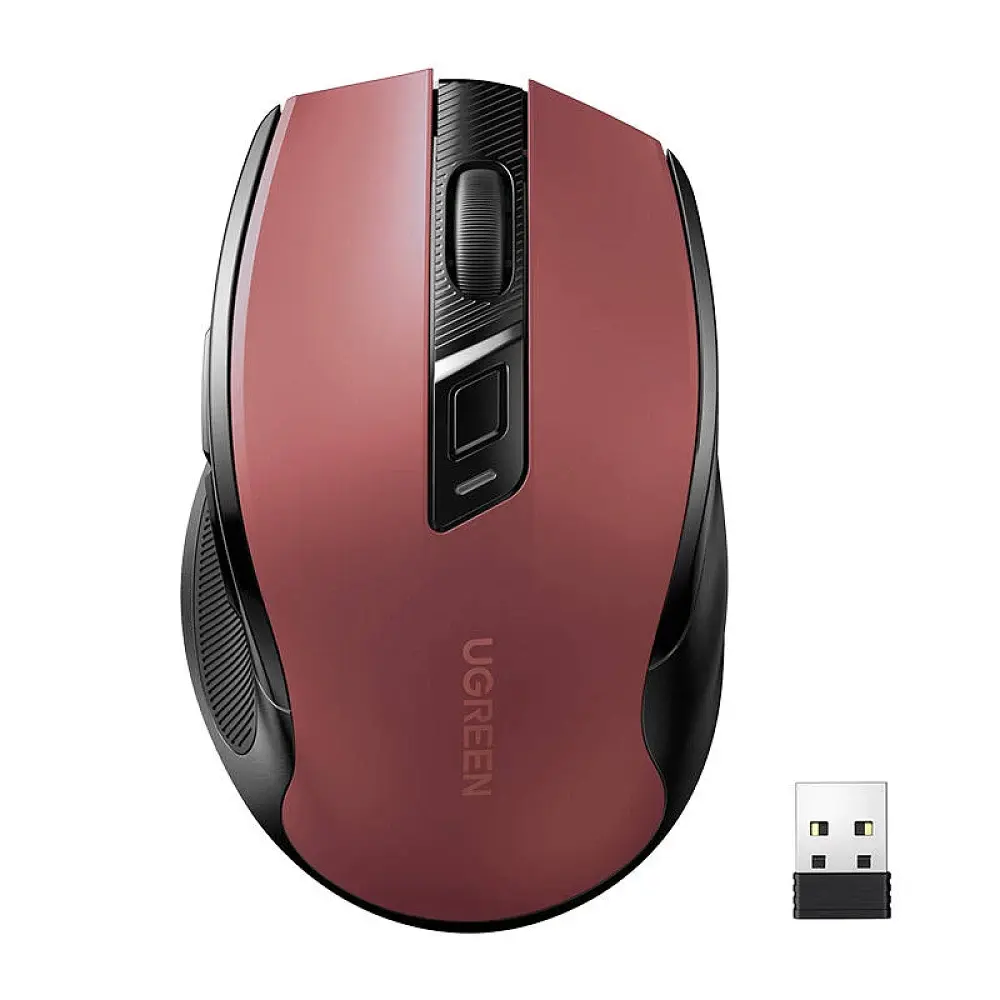 Бездротова Мишка UGREEN Ergonomic Wireless Mouse MU006 2.4 GHz&BT червоний (25752)