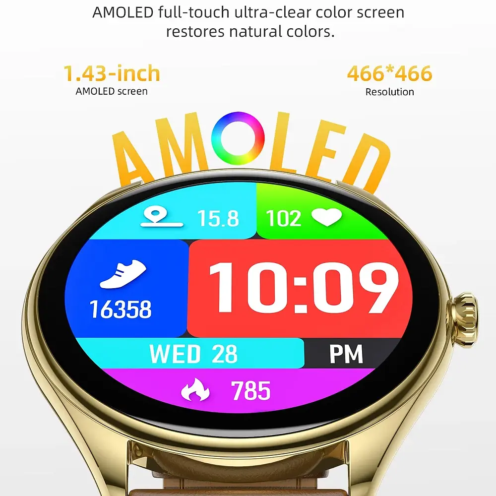 Смарт-годинник Hoco Y22 Amoled 36mm, 200 mAh, IP67 Black (6942007628983) - фото 6