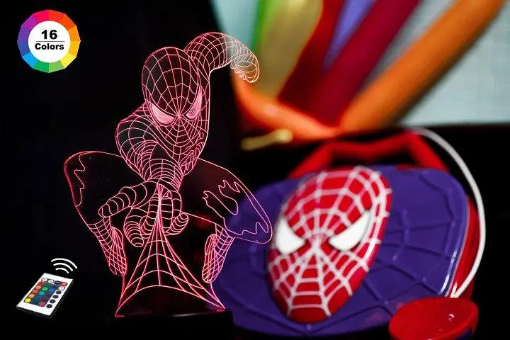 Нічник-світильник 3D Людина-павук 3DTOYSLAMP 24х15 см osv0001217 - фото 2