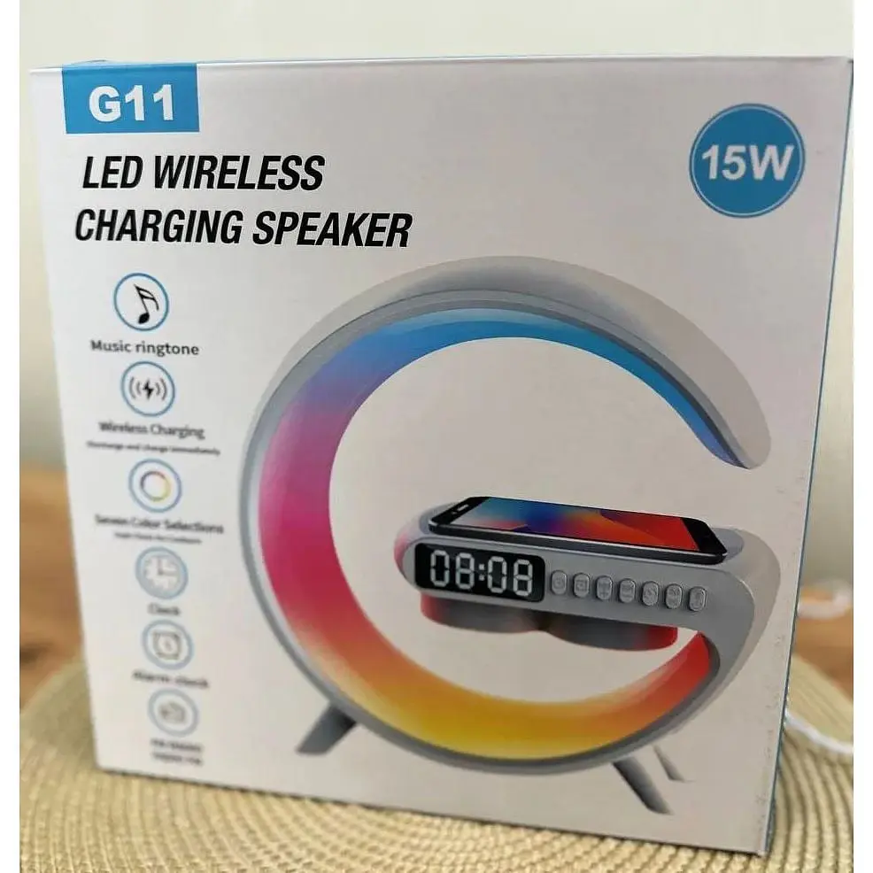 Світильник з бездротовою зарядкою для телефону 15W G11 Bluetooth RGB - фото 9