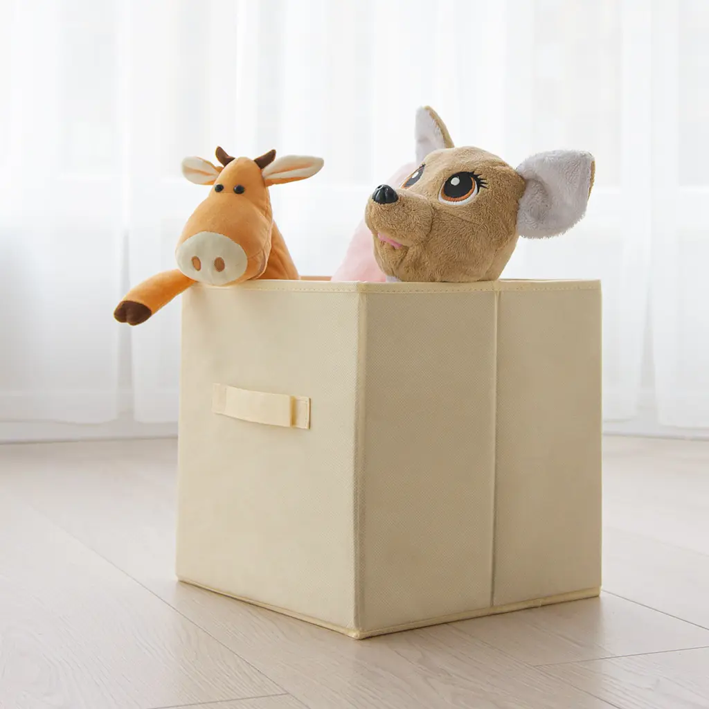 Ящик для зберігання МВМ My Home текстильний 280x280x280 мм бежевий (TH-08 BEIGE) - фото 7