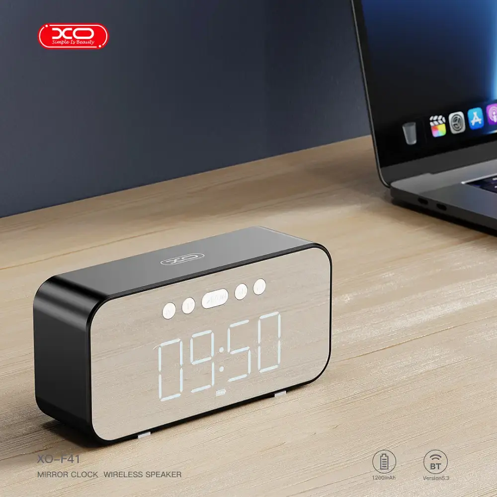 Бездротова Bluetooth колонка годинник XO F41 FM TF-карта (Чорний) - фото 8