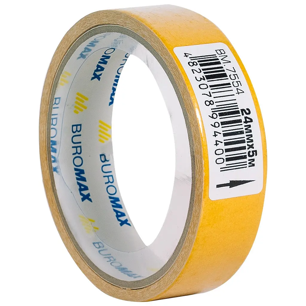 Скотч Buromax двосторонній на тканинній основі 24 мм х 5 м (BM.7554) - фото 2