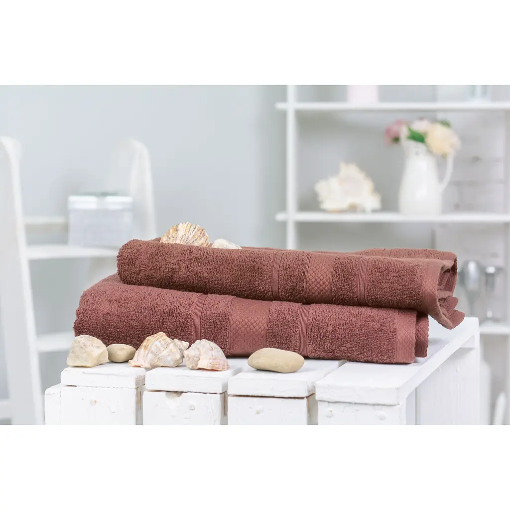 Набір банних рушників №5071 Elite SoftNess Brown, 2 шт. (2200003183092) - фото 2