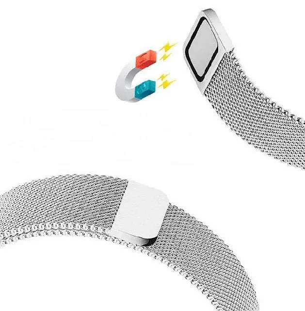 Міланський сітчастий ремінець Primo для годинника Samsung Galaxy Watch Active (SM-R500)/Active 2 (SM-R820/R830) Silver - фото 5