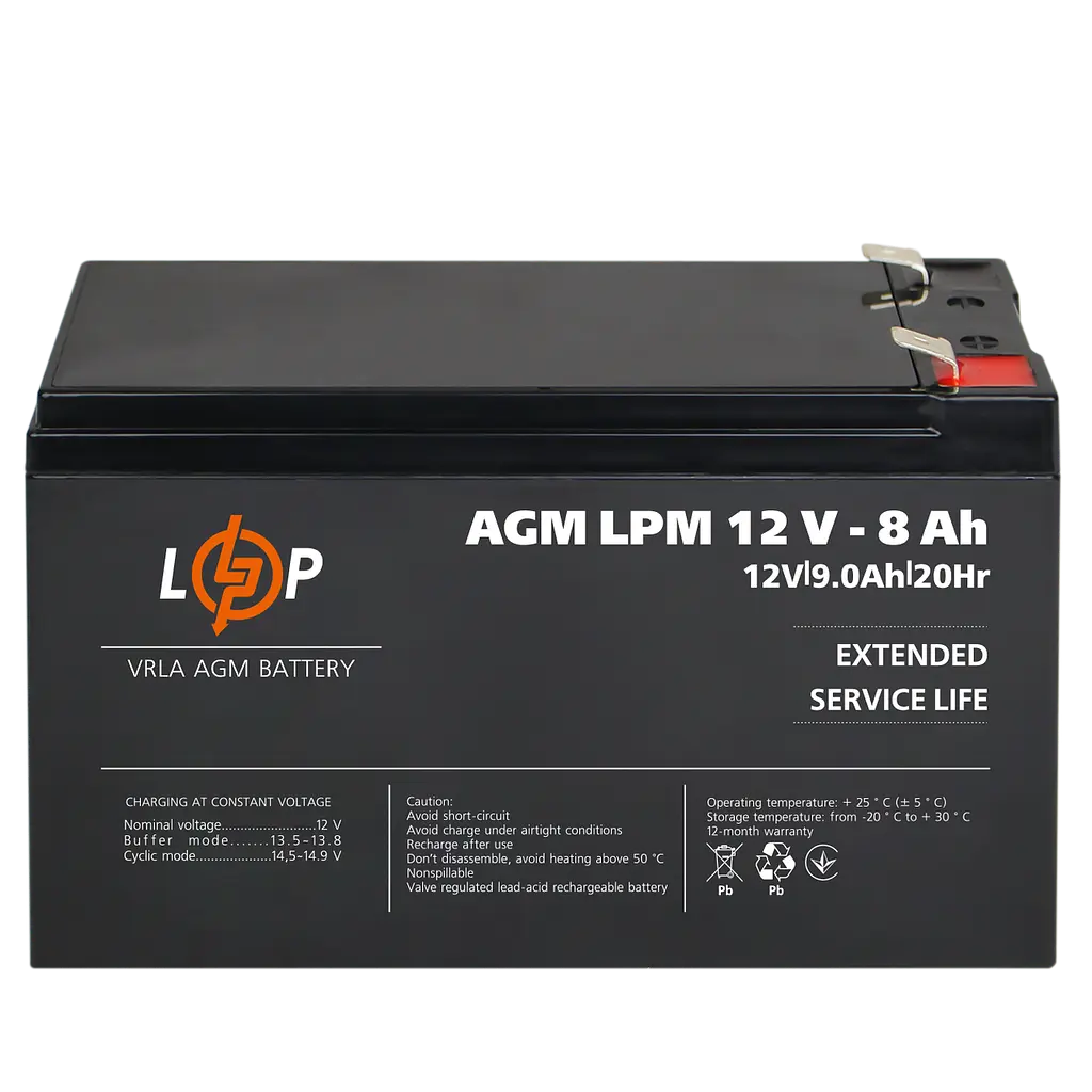 Акумулятор AGM LPM 12V - 8 Ah - фото 6