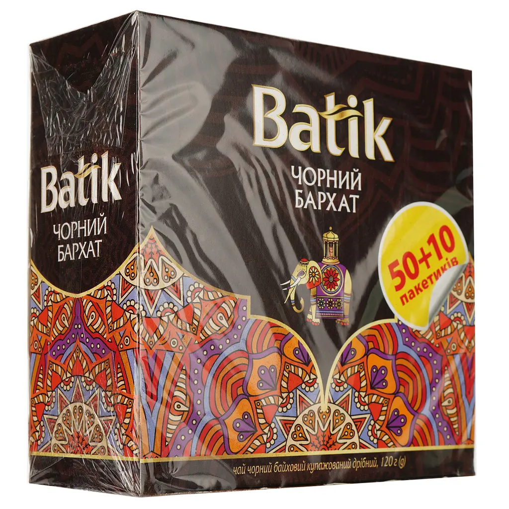 Чай чорний Batik Чорний бархат купажований 120 г (60 шт. х 2 г) - фото 2