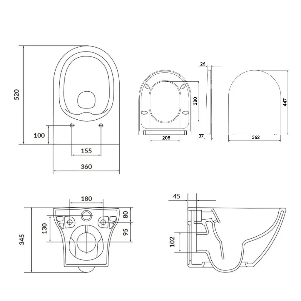 Унітаз підвісний CET B331 Cersanit Larga EW CleanOn з дюропластовим Slim Wrap сидінням SoftClose+QuickRelease 30412 - фото 2