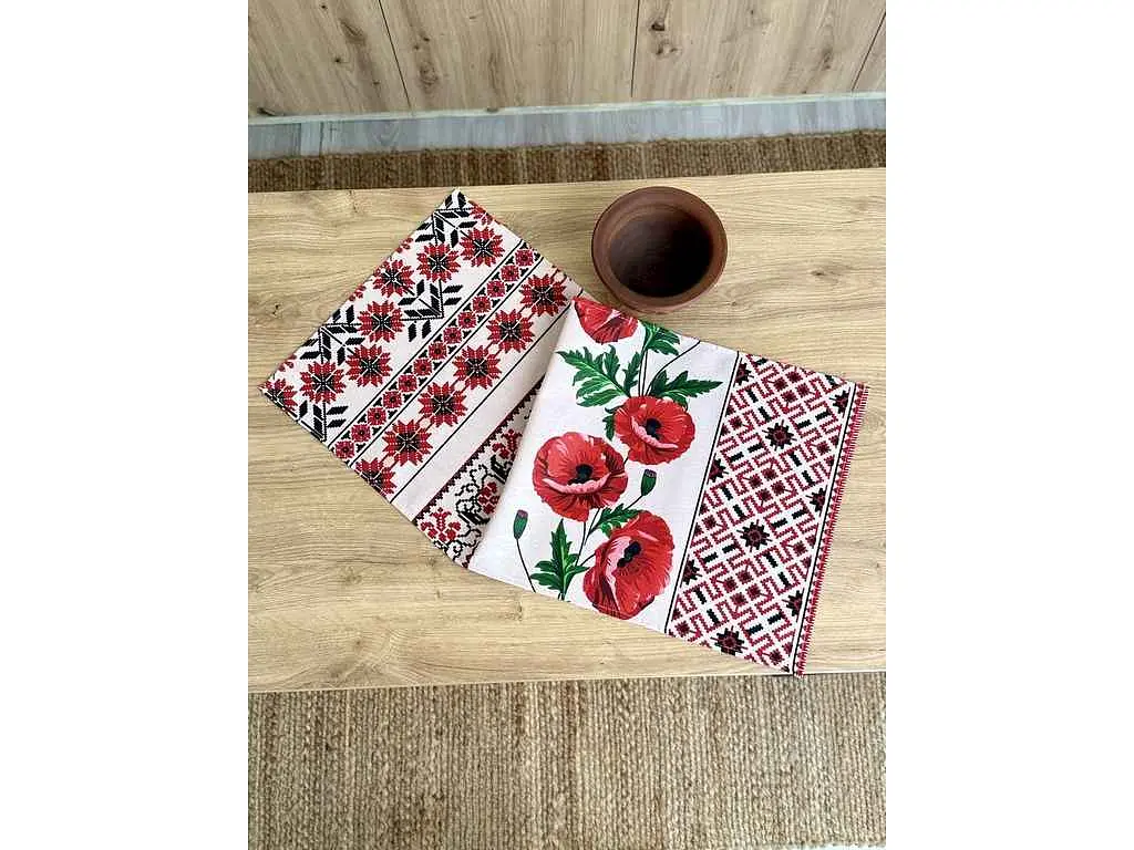 Рушник ПЛАТКИ-ОПТ 35 x 75 бавовняний Маки