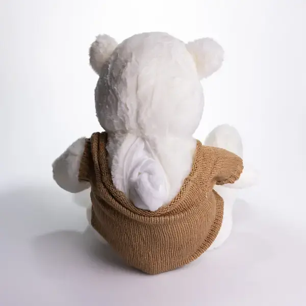 Мягкая игрушка с пледом 110х140 см Мишка Тедди в коричневом свитере белый плюшевый плед игрушка подушка детская ТМ COLORFUL HOME 509-35WBR - фото 4