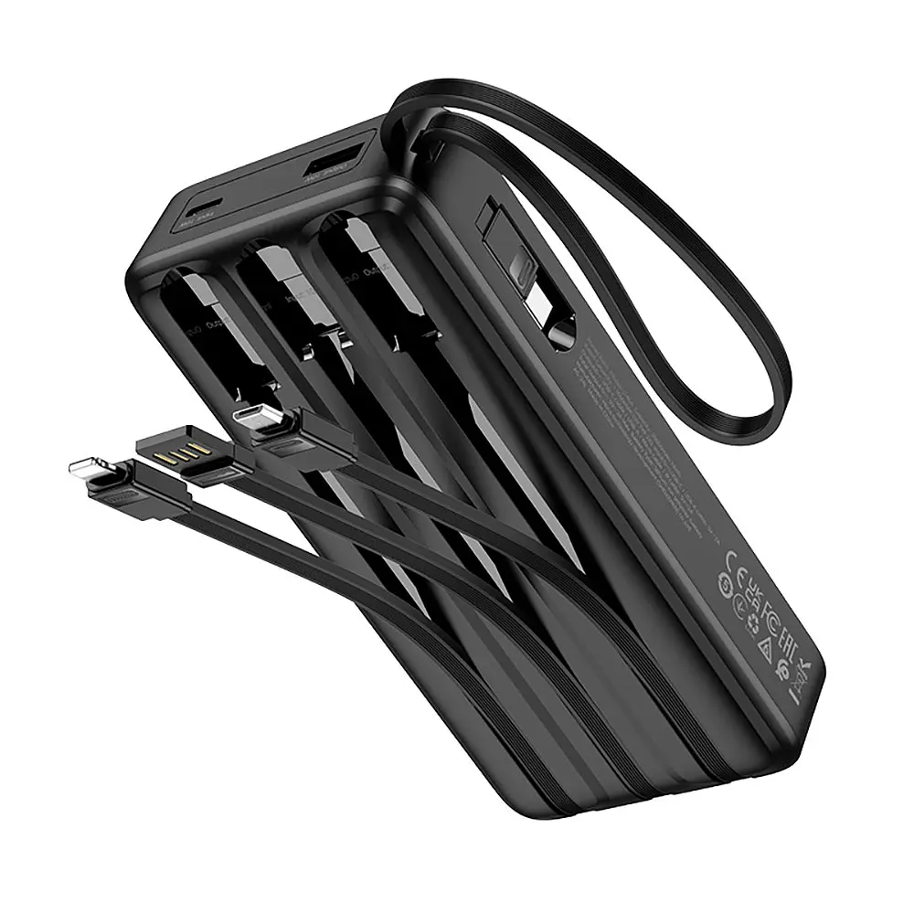 Зовнішній акумулятор HOCO J146A Night tide power bank with 4 cables(20000mAh) - фото 3