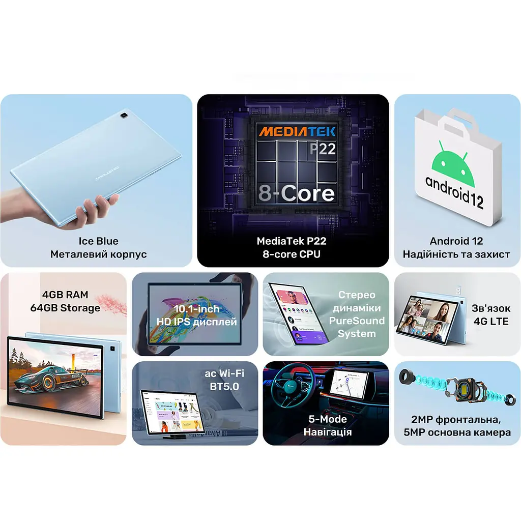 Планшет Teclast P20S 4/64Gb LTE Blue Global - фото 4
