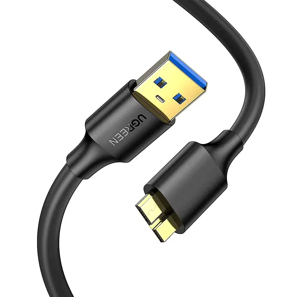 Кабель Ugreen US130 USB 3.0 A Male to Micro USB 3.0 Type B Male Cable 1m (чорний) (UGR-10841) - фото 2