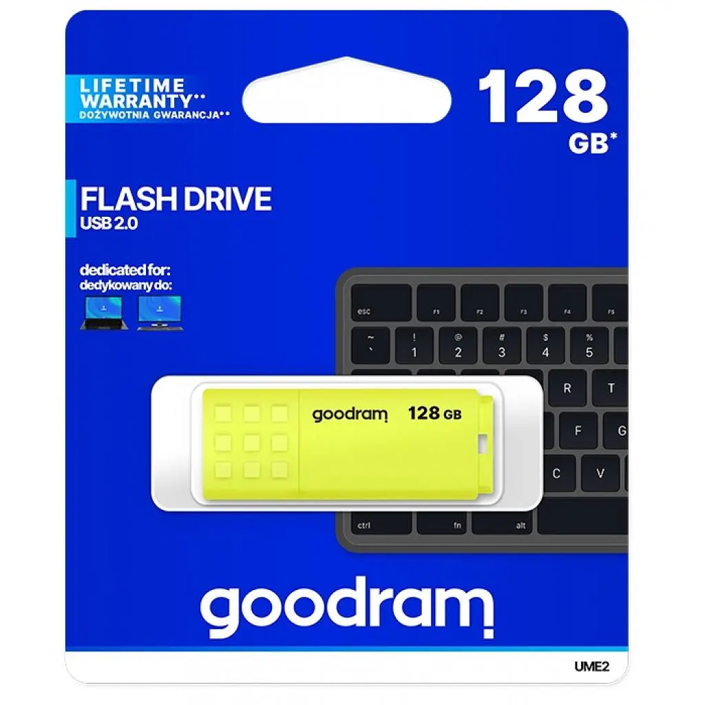 USB флеш накопичувач Goodram 128GB UME2 Yellow USB 2.0 (UME2-1280Y0R11) - фото 3