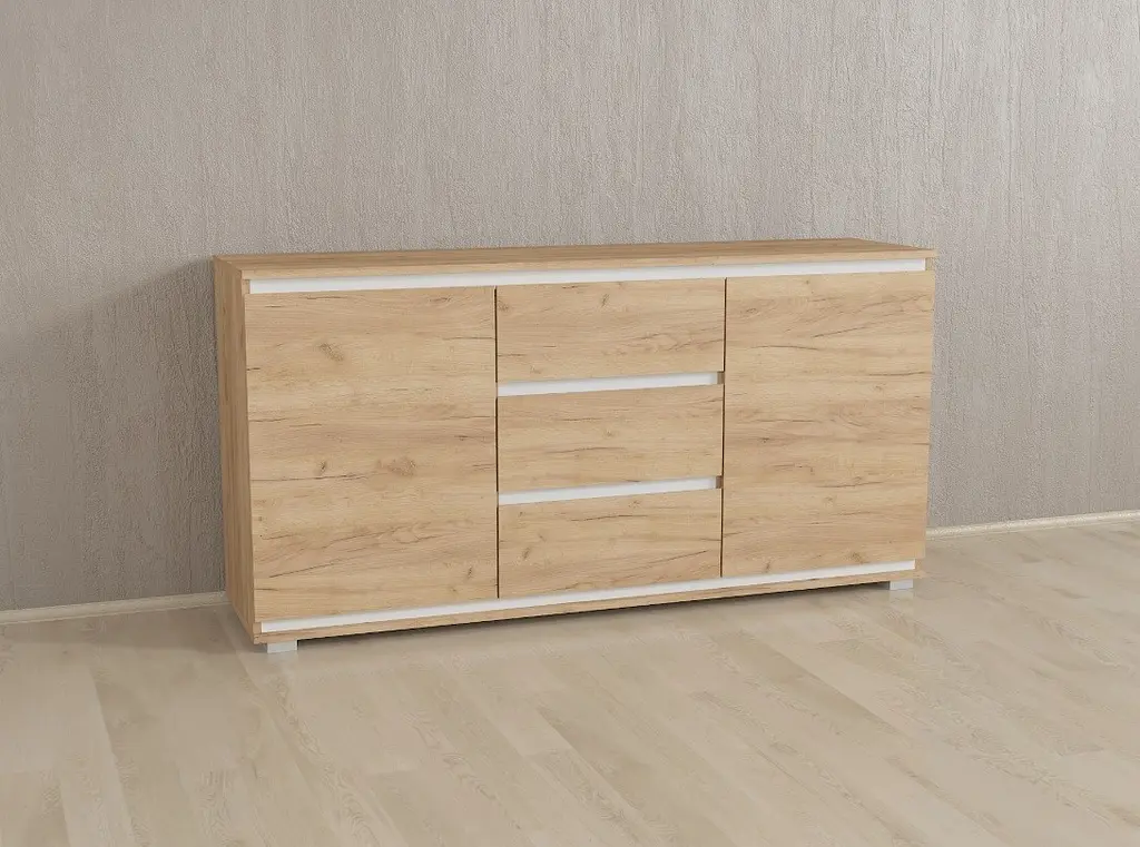 Комод Forte Mikkel Ш 1502/В 759/Г 390 Дуб крафт-Білі планки - фото 2