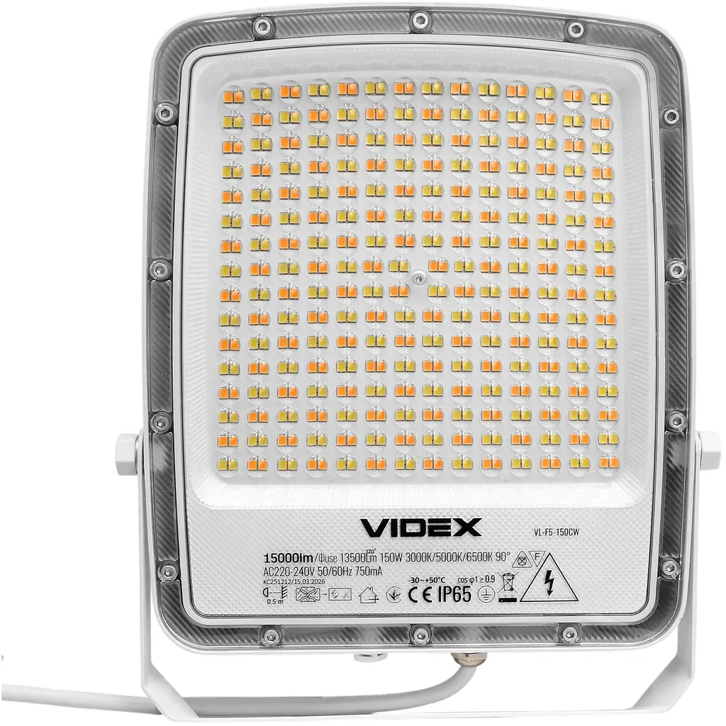 LED прожектор Videx F5 150W 3000-5000-6500K 230V білий (VL-F5-150CW)