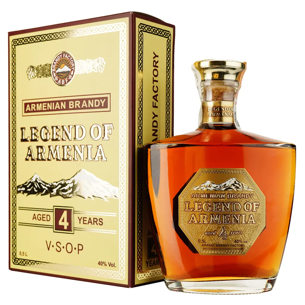 Уцінка. Бренді Legend of Armenia 4 роки витримки 40% 0.5 л, в подарунковій упаковці