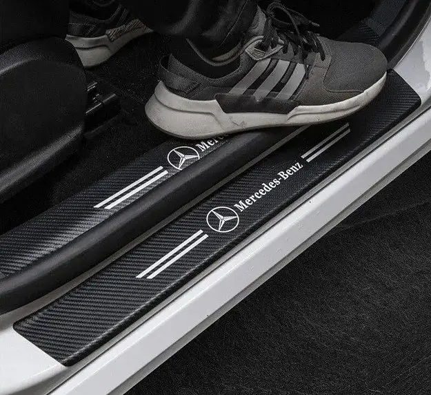 Захисна плівка накладка на пороги для Mercedes-Benz Чорний Карбон 4 шт - фото 6