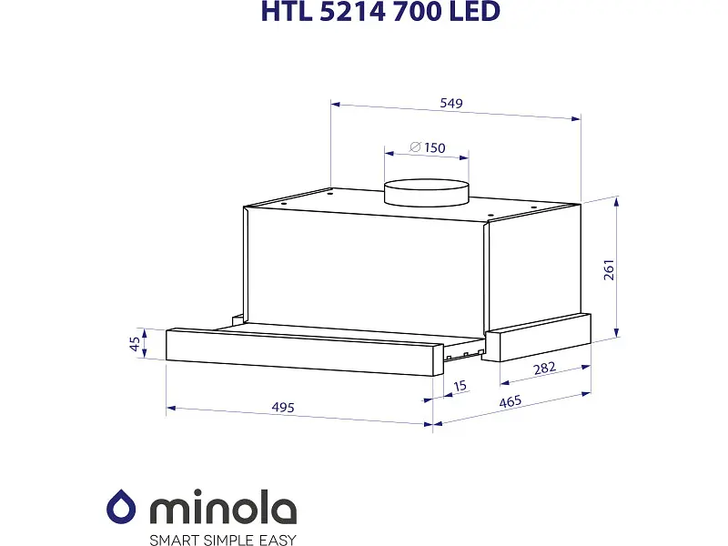 Витяжка Minola HTL 5214 BL 700 LED - фото 9