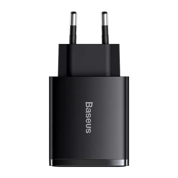Мережевий зарядний пристрій Baseus Compact Quick Charger 2USB + 1Type-C 30W CCXJ-E01 Black - фото 2