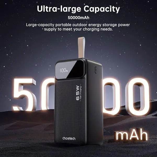 Павербанк Choetech Black 50 000 mAh / 65 Вт (B733) - фото 7