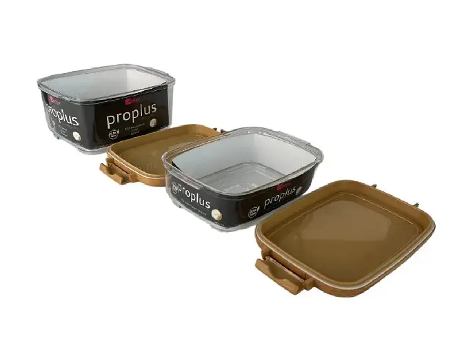 Набір контейнерів акрилових Motek ProPlus 2 шт прямокутної форми з бамбуковою кришкою на 1,4 л і 2 л (PRO-233В) - фото 6
