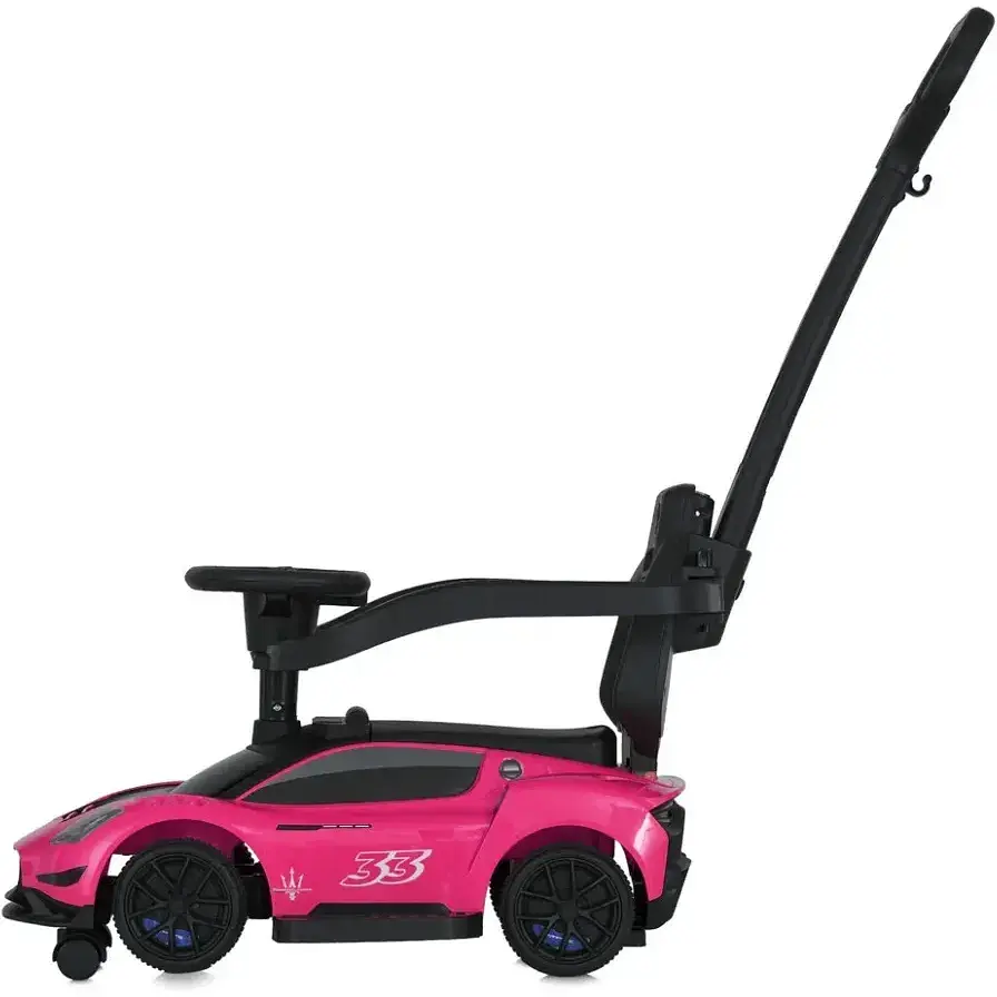Дитяча каталка-толокар 2 в 1 Bambi M 5106-8 з батьківською ручкою рожевий - фото 3