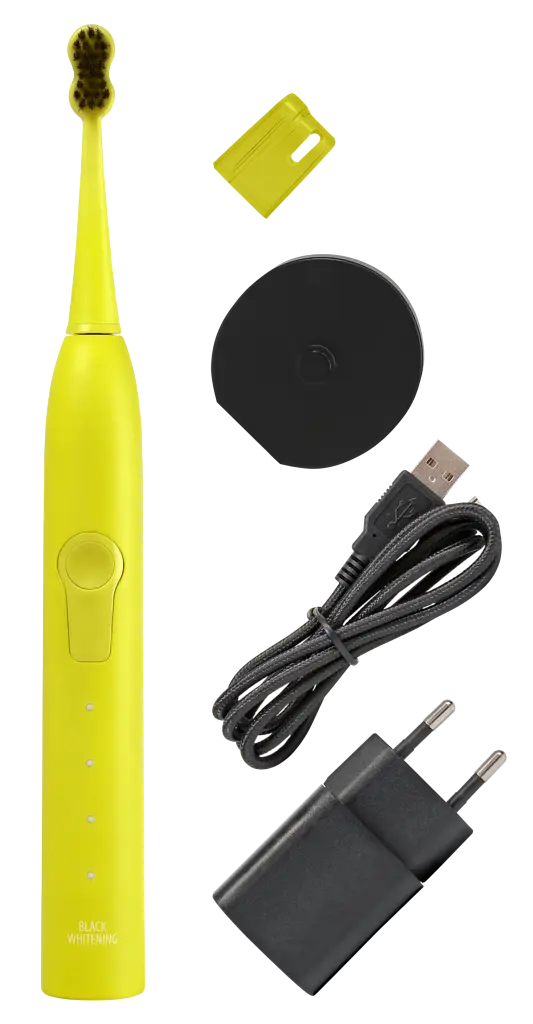 Звукова гідроактивна зубна щітка Megasmile Black Whitening ІІ Electric Yellow, жовтий - фото 2