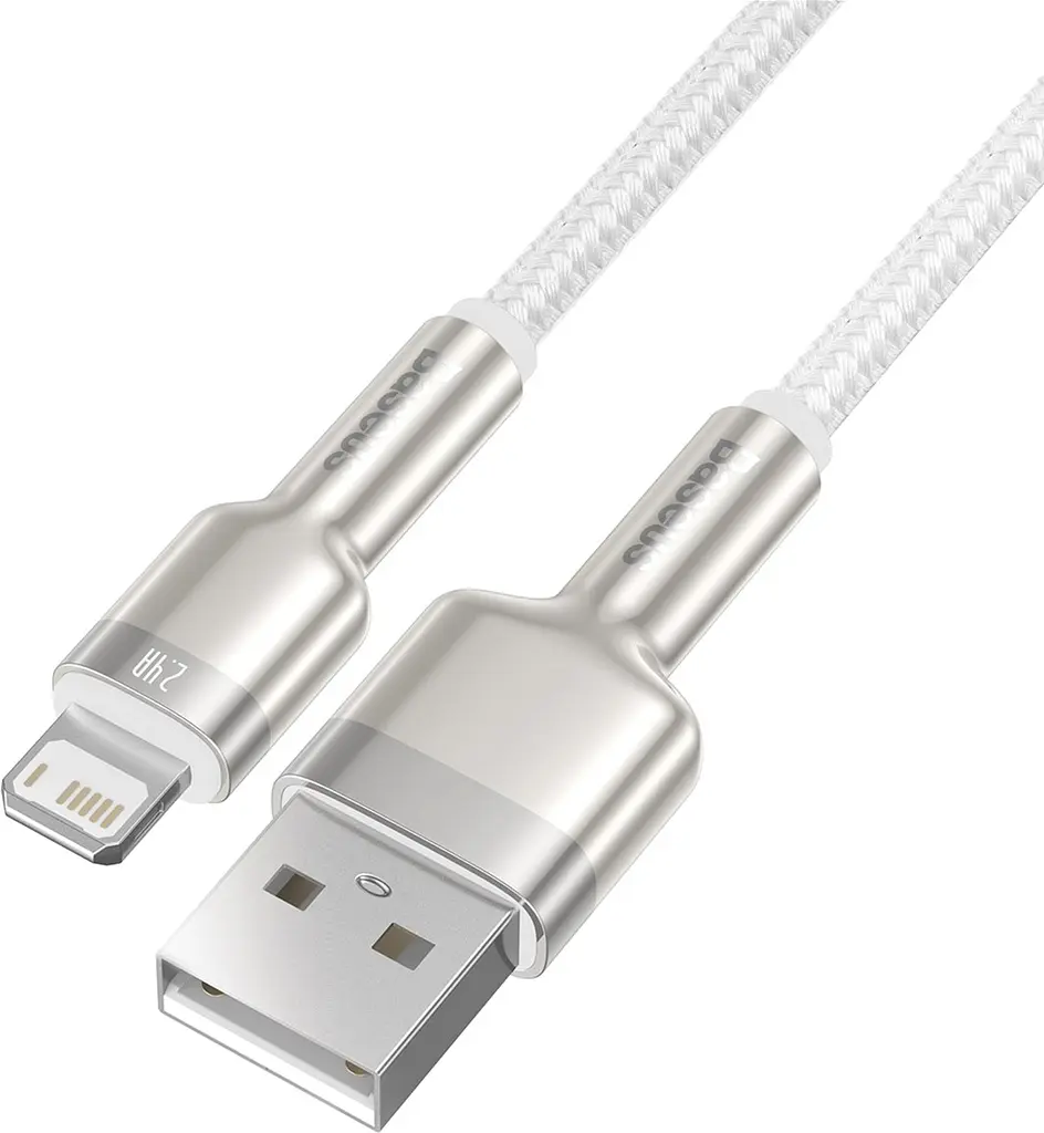 Кабель Baseus Cafule Metal USB to Lightning 2м White (CALJK-B02) [73379] - фото 3
